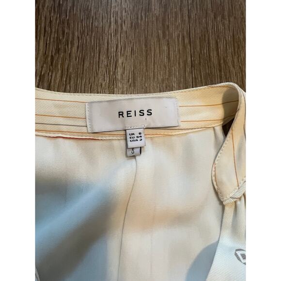 Reiss Beth Print Halter Wrap Mini Dress Ivory Size 2 - Picture 8 of 11